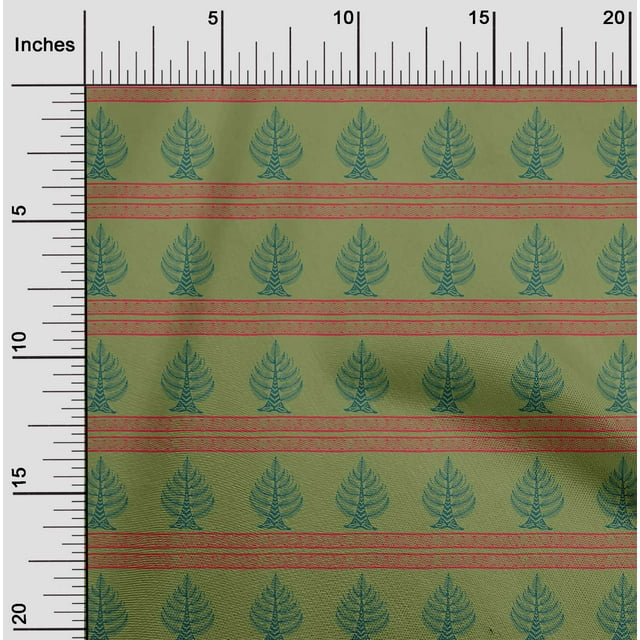 oneOone Polyester Lycra Fabric Chevron & Tree Block Decor Fabric Printed BTY 56 Inch Wide