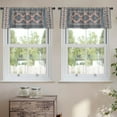 thumbnail image 2 of LALILO Kitchen Curtain Valance Blue And Light Pink Beige Rod Pocket Window Curtain 52"x 18" Set of 2, 2 of 7