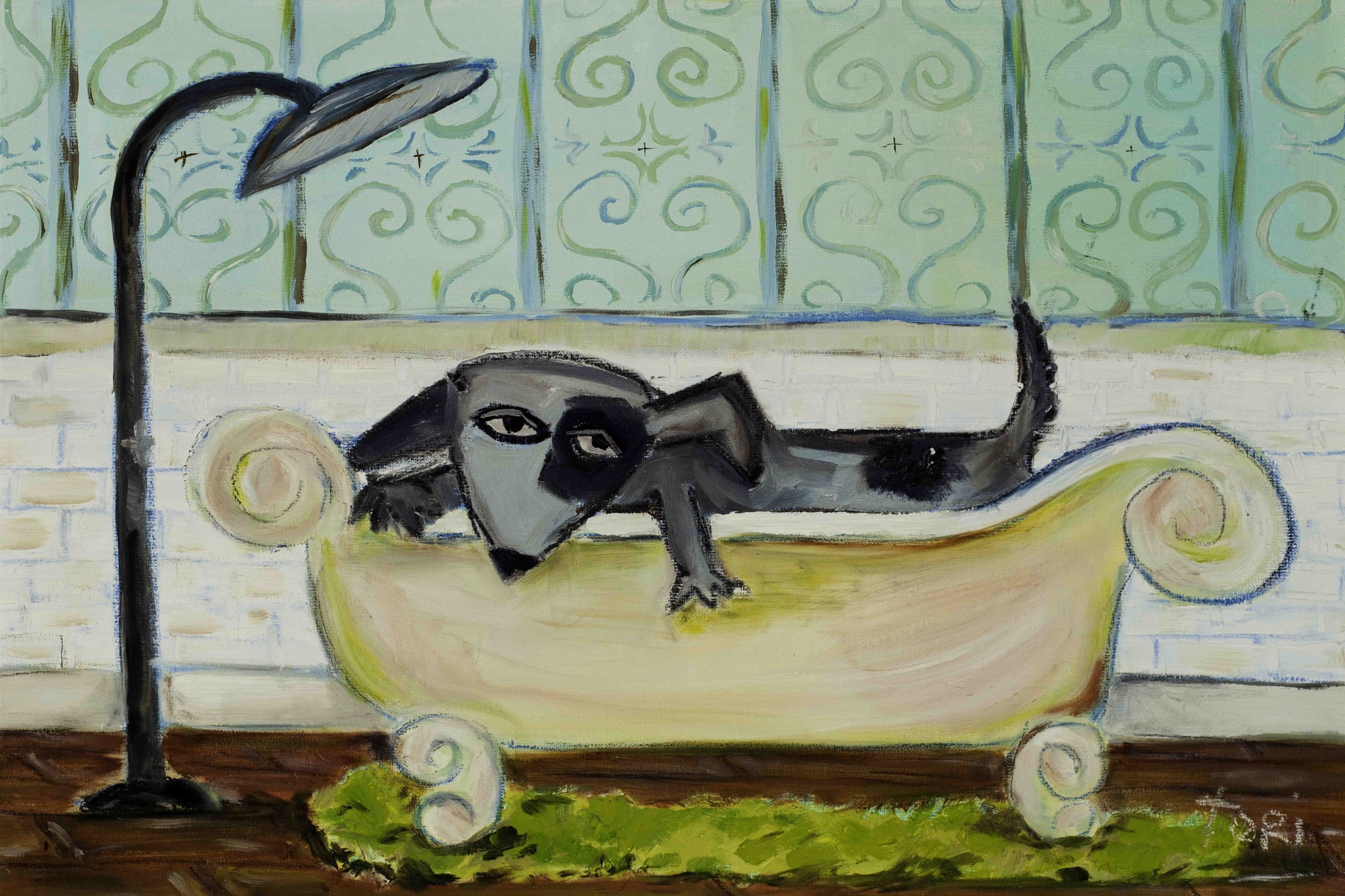 Marmont Hill Dog Bath Canvas Wall Art