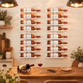 3-set 8 Tier Wall Mount Wine Rack (24 Tiers) Racks For Bottles Display ...