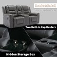 thumbnail image 5 of 2-Seater Home Theater Recliner Loveseat, Manual Recliner Sofa with Storage Box & Built-in Cup Holders for Living Room, 5 of 24