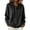 Black, variant on Hooded Button Down Knit Cardigans for Women Drawstring Hood Loose Soft Sweater Jacket