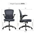 SmileMart Mid Back Adjustable Office Chair with Flip Up Armrests, Dark