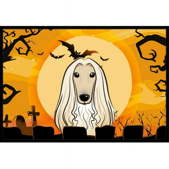 Halloween Afghan Hound Indoor & Outdoor Mat, 18 x 27 in.