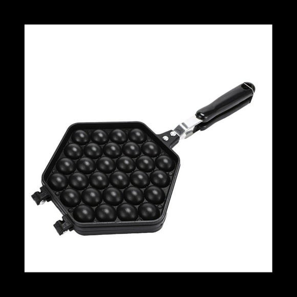 Egg Bubble Cake Baking Pan Mold Eggettes Iron Aluminum Hongkong Waffle Pan Mould Non-Stick Coating DIY Muffins Plate,1 x Cake Baking Pan,Black