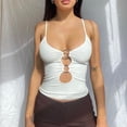 thumbnail image 4 of DuoJiaJ Women's Fashion Chest Hollowed Out Crop Crop Slim Fit Suspender Top Summer Tank Tops Women, 4 of 5