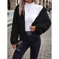thumbnail image 4 of Chaqueta para Mujer, Abrigo con Capucha, Cremallera , Larga y Bolsillos. Negro S, 4 of 8