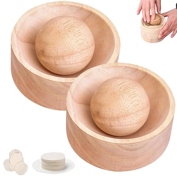 Wood Dumpling Maker,Wood Dumpling Maker Press Tool,DIY Steamed Stuffed Bun Empanada Mold Making Tool, Hand Pie Rolling Quick Wrapper, For Home Kitchen Cooking (2pcs)