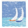 thumbnail image 3 of Ambesonne Nautical Shower Curtain, Grunge Sailboats Ocean, 69"Wx75"L, Pale Blue, 3 of 5