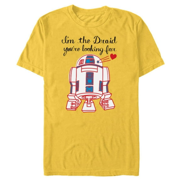 Star Wars R2-D2 Valentine I’m the Droid You’re Looking For - Short Sleeve Blended T-Shirt for Adults - Customized-Yellow