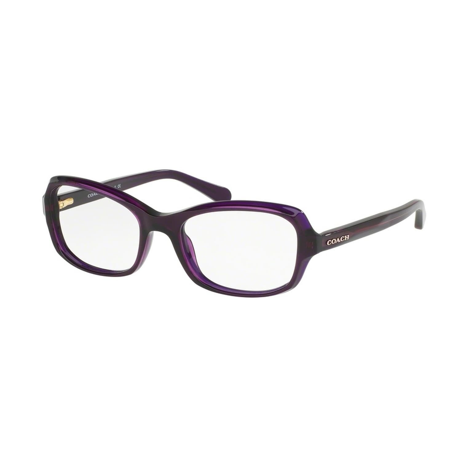 Coach Women's HC6097 5249 52 Cateye Plastic Purple Clear Eyeglasses ...