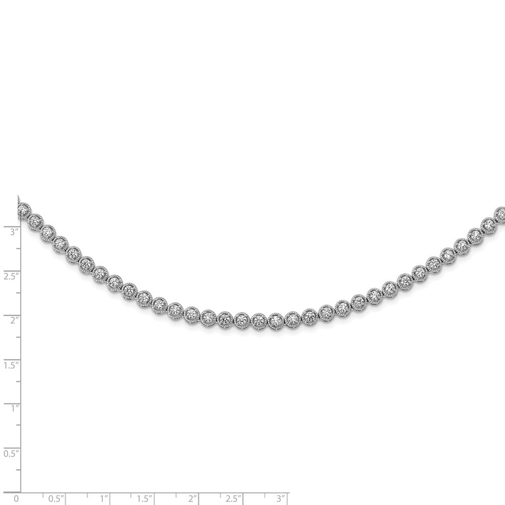 925 Sterling Silver CZ Riviera 17in 