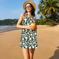 thumbnail image 3 of Balery White Daisies and Bee Vestidos de verano para mujer con estampado: vestido holgado sin mangas, vestido playero informal y cómodo para días calurosos., 3 of 7