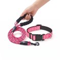 thumbnail image 4 of FastXmas Extended Reflective Dog Leash & Collar Set - 59" Long Lead & Adjustable Neck 11"-15.5" for Small Dogs Outdoor Walking,Pink, 4 of 9