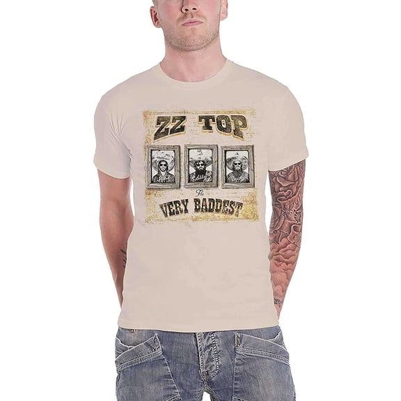 ZZ Top Men's Very Baddest T-Shirt Sand Small | Officially Licensed Merchandise