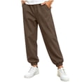thumbnail image 2 of Bixock Toddler Boys Sweatpants Elastic Waist Jogger Pants Kids Solid Color Side Pocket Loose Breathable Campus Casual Daily Outer Wear Size 7-8Years, 2 of 6