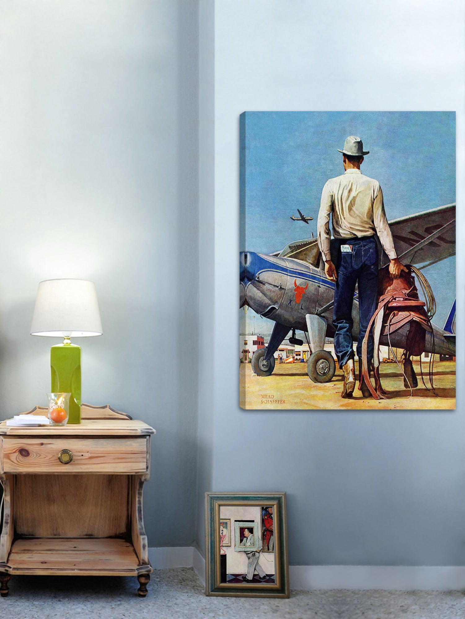 Marmont Hill Flying Cowboy by Mead Schaeffer Painting Print on Canvas