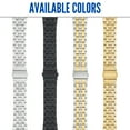 thumbnail image 6 of Bandini 24mm Stainless Steel Fitted Curved End Metal Watch Band for Men, Tapered Watch Strap Bracelet, Push Button Deployment Clasp, Jubilee Style - Gold 24 mm Watch Band, 6 of 7