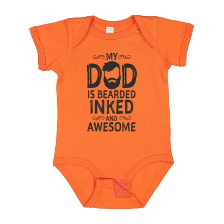

Inktastic My Dad is Bearded Inked and Awesome Gift Baby Boy or Baby Girl Bodysuit