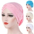 thumbnail image 3 of jiaroswwei Hat Solid Color Beads Women Elastic Head Wrap Cap for Daily Life, 3 of 8
