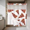 thumbnail image 4 of Realistic Food No Hook Shower Curtain with Snap in Liner Pepperoni Pizza Yummy Thin Crust Waterproof Bathroom Shower Curtain with See Through Top Window for Bathtub 72" x 78", 4 of 9
