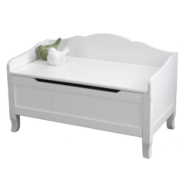 KidKraft Nantucket Wood Toy Box and Bench, White