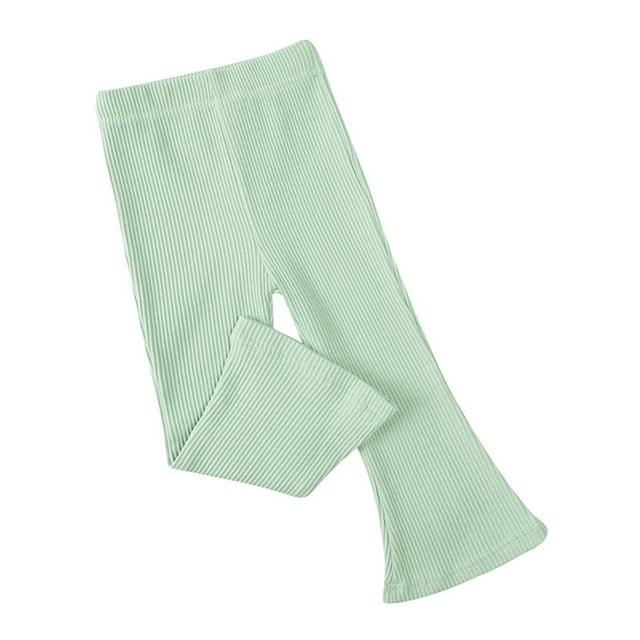 Toddler Girls Pants Ribbed Flared Ruffle Leggings Bottoms Pants for Kids Pantalon Pour Filles Size 2-3T