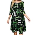 thumbnail image 2 of Pieces Of Pi (Vert) Robe à Encolure Carrée Douce Robe d'Été Femme Élégante Imprimé Licou Robe Pi Math Pi Day Geek Nerdy, 2 of 5