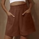 thumbnail image 1 of ICHUANYI Clearance Women's Fashion Pants Leisure Sports Shorts Pants Pocket High Waist Comfortable Jeans(Brown, M) ICHUANYI WER2023081400733, 1 of 8