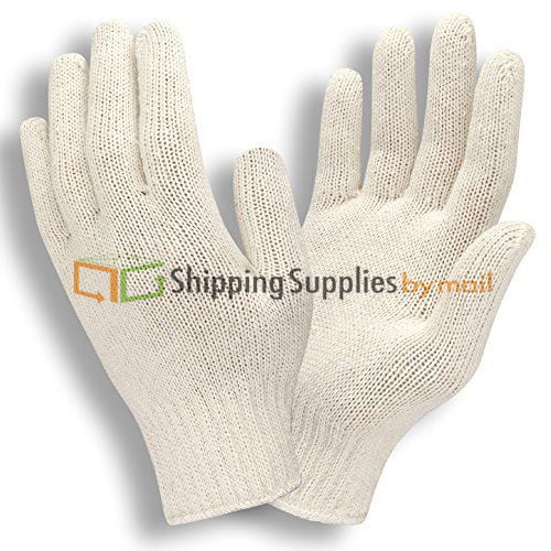 Made in USA 48 Pair Black String Knit Gloves Cotton Poly Work Medium New Bulk 