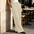 thumbnail image 7 of Guieoi Dress Pants for Women Business High Waisted Wide Leg Casual with Pockets Straight Leg Style Suitable for the Office Daily Wear Work Pants Brown L, 7 of 7