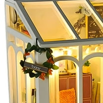 BESTSKY Miniature Kit Doll House with LED Light and Furniture Flower Garden House