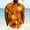 Orange, variant on Mens Yellow Hawaiian Shirt Short Sleeve Button Up - Beige Tropical Aloha Shirt with Pineapple Palm Tree Print, Stretch Quick-Dry for Beach & Vacation,Size XL