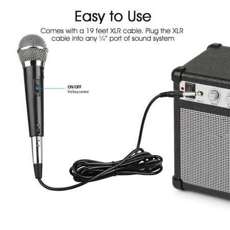 TSV Professional Handheld Microphone, Wired Dynamic Microphones, Portable Dynamic Mic System With 10ft Cable, 1/4" Socket for Karaoke Singing Machine, Speaker, Amp, Mixer, Speech, Wedding