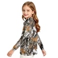 thumbnail image 3 of Abcomgle Uniform Shirts for Girls 10-12 Long Sleeve Pique Polo Shirt with Collar Camouflage Button Down Boys Uniform Shirts Moisture-Wicking Dress Girls Pullover, 3 of 7