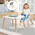 thumbnail image 4 of Costway Trona Convertible 6 en 1 para Bebés Silla Alta de Comer Infantil con Bandeja Desmontable Arnés Cojín PU para Niños de 6-36 Meses Blanco, 4 of 10