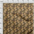 thumbnail image 2 of oneOone Cotton Poplin Twill Dark Beige Fabric Insect|Leaves & Lotus Floral Fabric For Sewing Printed Craft Fabric By The Yard 56 Inch Wide, 2 of 4