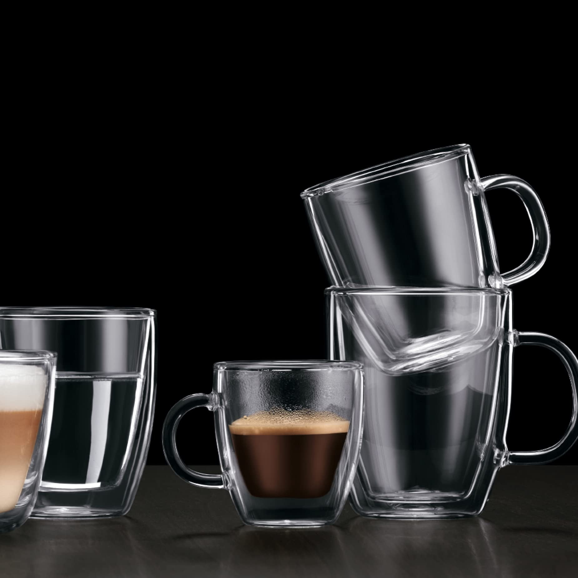 BODUM Bistro 2-Piece Double Wall Espresso Mug, 5 oz, glass