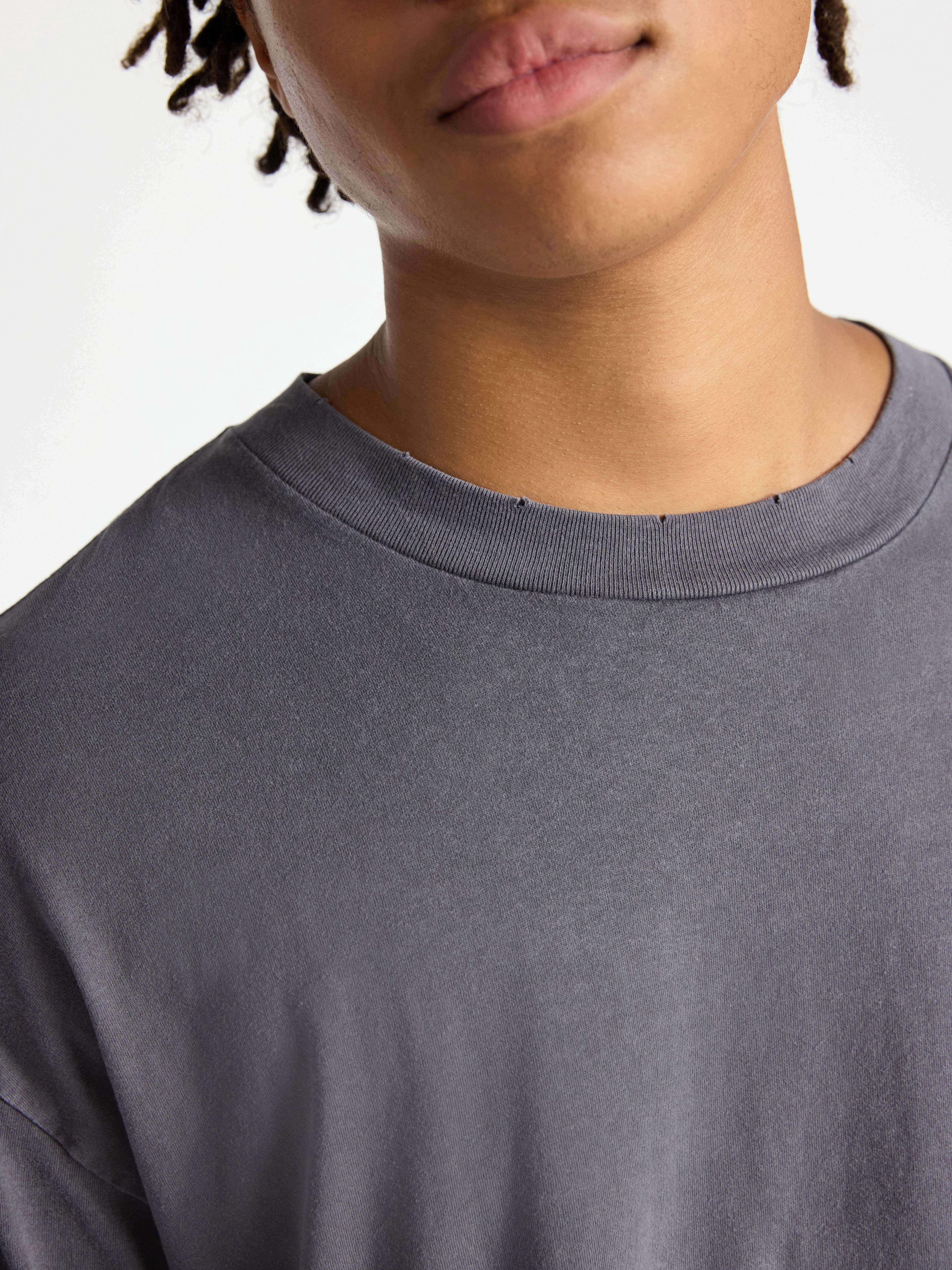 No Boundaries Cotton Oversized Tee with Long Sleeves, Men's & Big Men's