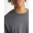 thumbnail image 4 of No Boundaries Cotton Oversized Tee with Long Sleeves, Men's & Big Men's, 4 of 5