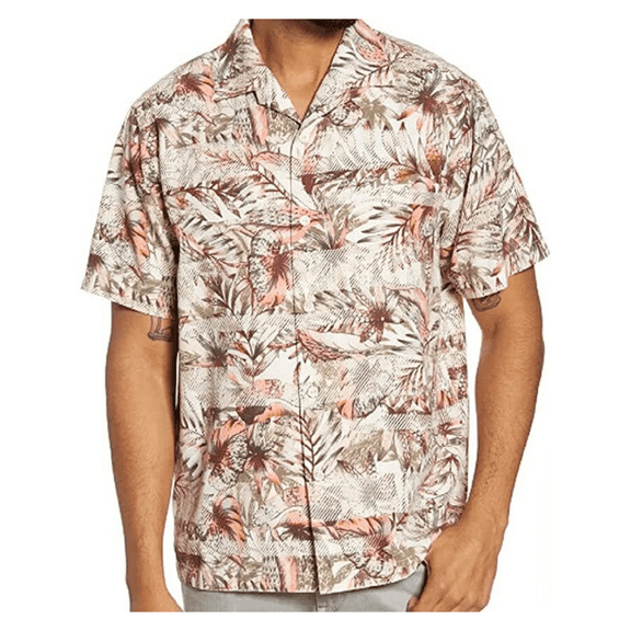 Tommy Bahama T323219 GArden Of Hop And Courage Shirt Malibu Peach M