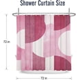 thumbnail image 3 of Pink Shower Curtain Abstract Modern Geometry Circles Contemporary Style Shower Curtain Pink White Shower Curtains Bathroom Accessories 72x72 Inches, 3 of 6