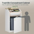 thumbnail image 6 of Trash Cabinet, Freestanding Trash Can Cabinet, Wooden Recycling with Flip Door, 10 Gallon Hidden Kitchen Garbage Can for Kitchen, Living Room, White WB01WT, 6 of 8