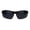 All Black, variant on Mens Minimal Baseball Half Rim Warp Around Sport Plastic Sunglasses All Black