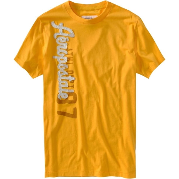 Aeropostale Athletic Dept 87 Camiseta gráfica para hombre, amarillo, pequeño