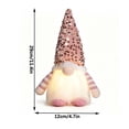 thumbnail image 3 of Lighted Sequin Christmas Gnome, Glowing Beard Faceless Nordic Tomte Figure, Striped Arm Holiday Tabletop Decor, Festive Winter Accent for Mantel, Shelf, Bedroom, Party, 3 of 6