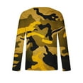 thumbnail image 4 of COSFO Shirts for Men Long Sleeve Crew Neck Gold Casual Camouflage Pullover Oversized Tshirts for Men, 4 of 5