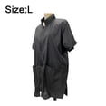 thumbnail image 2 of Veste de Barbier pour Hommes, Blouse de Coiffeur, Chemise de Toilettage, Noir, 2 of 5
