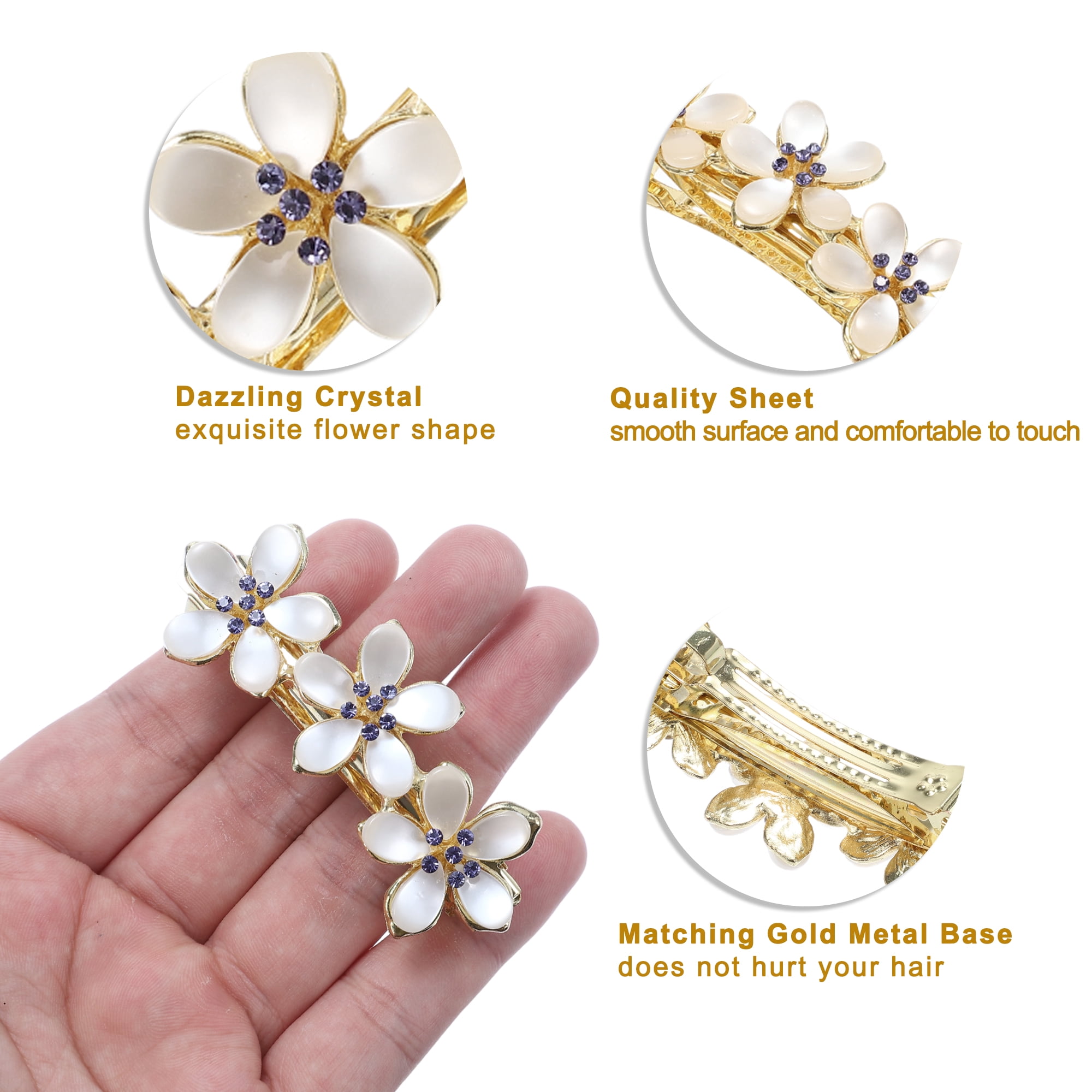 Unique Bargains Flower Vintage Rhinestone Barrettes Hair Accessories
