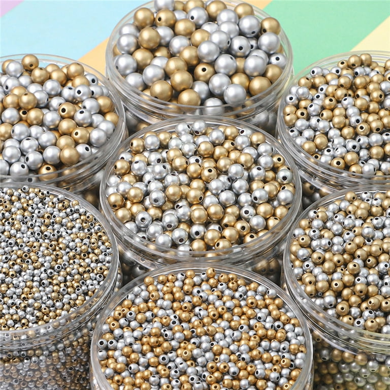 100/200/300/500pcs 6mm Mix Color Double Hole Glass Beads Glass Orb